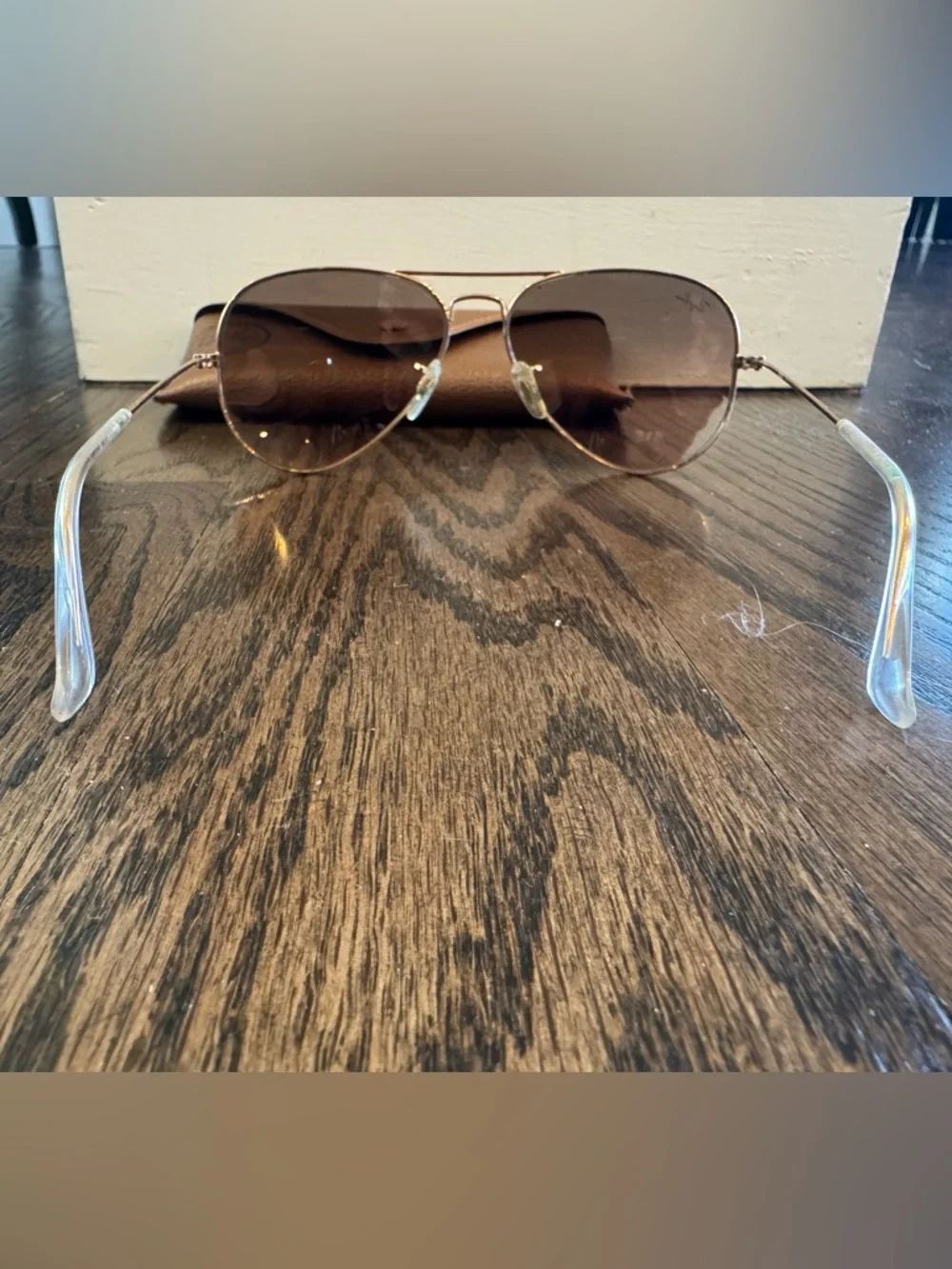 Ray-Ban Gold Frame Brown Lens Aviator Sunglasses